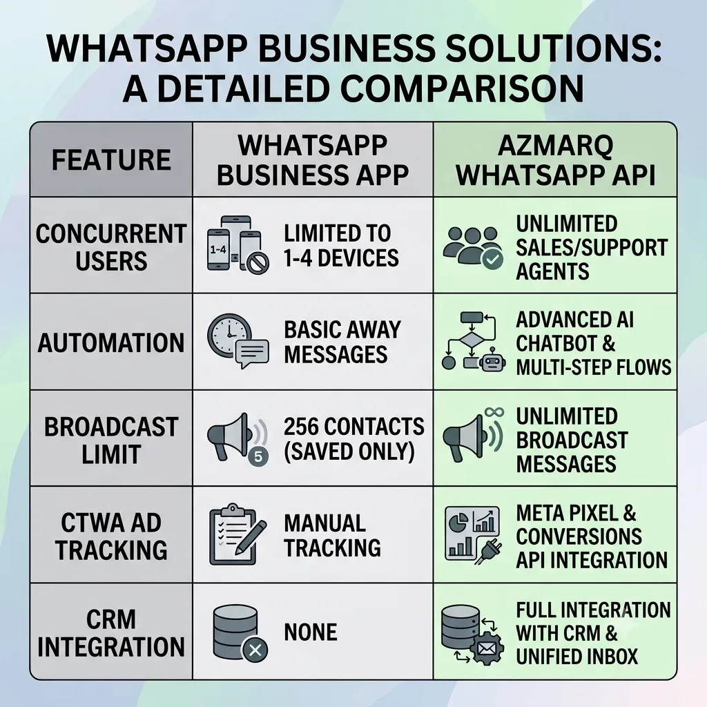 Whats app comparision table